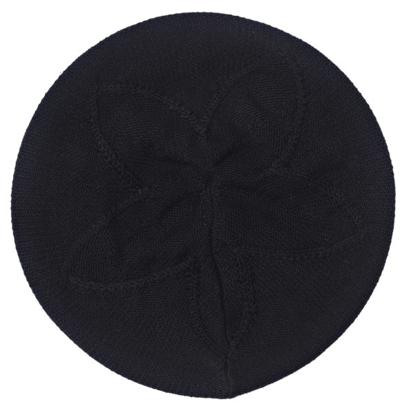 BLACK "ROSE" BERET IN FINE MESH - Image 2