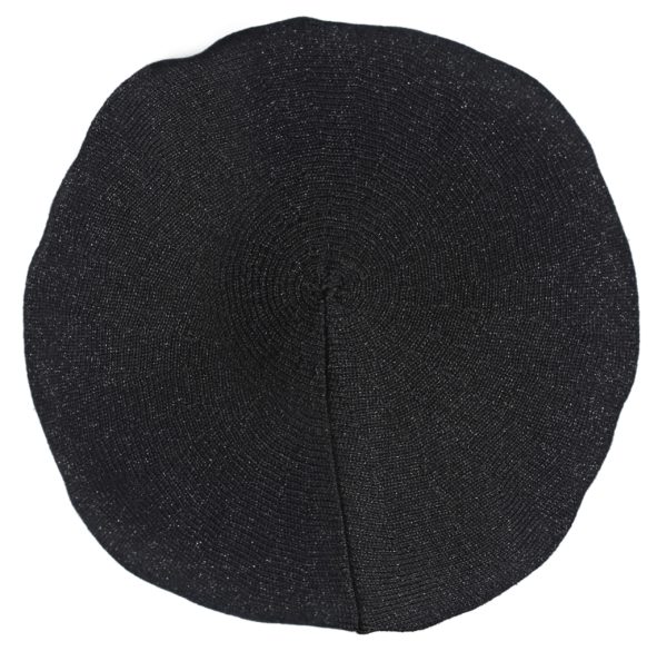 ELEGANT" BLACK BERET WITH BLACK LINING & LUREX - Image 2