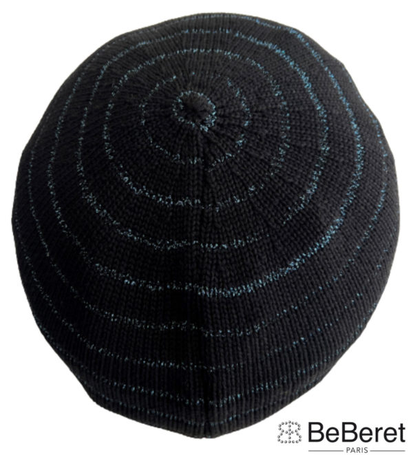 GALAXIE" BERET BLACK & BLUE LUREX - Image 2