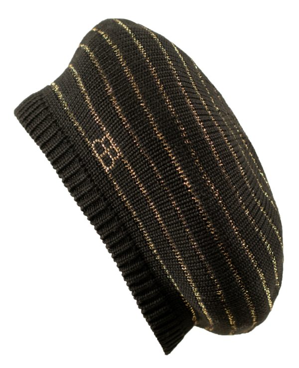 GALAXIE" BERET BLACK & GOLD LUREX