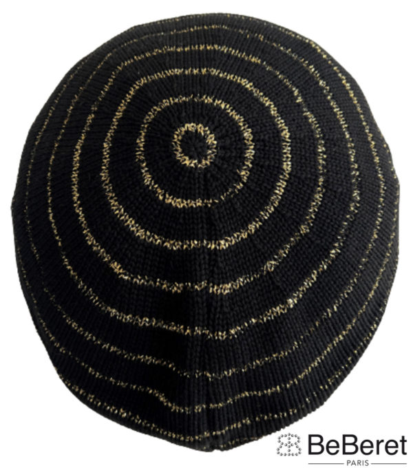 GALAXIE" BERET BLACK & GOLD LUREX - Image 2