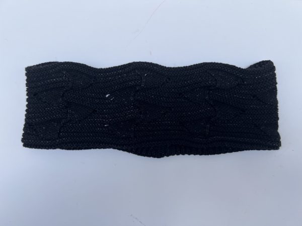 BLACK TWISTED BAND WITH LUREX FOR BEANIE CONTOUR